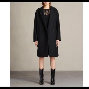 All saints ada laced shoulder $550 black coat M